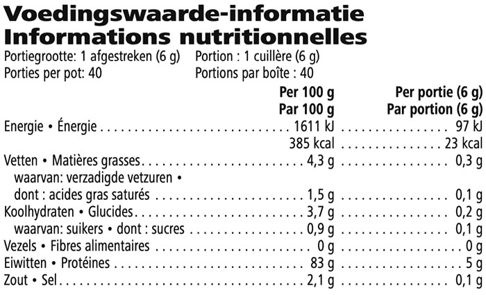 Voedingswaarden Herbalife Formule 3 Proteïne Poeder – Neutrale Eiwitboost