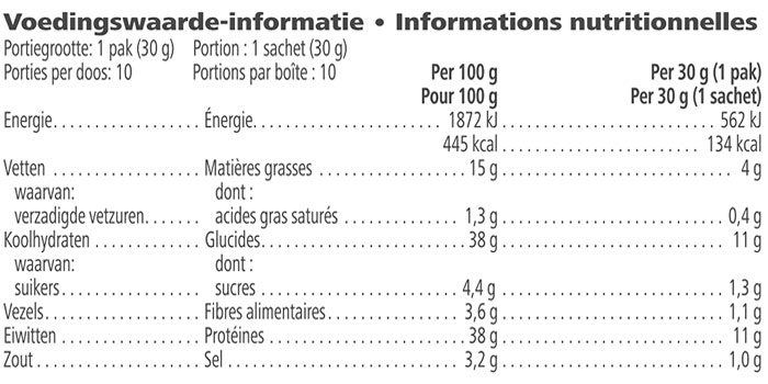 Voedingswaarden Herbalife Proteïne Chips – 11g Proteïne, 50% Minder Vet (10 zakjes)