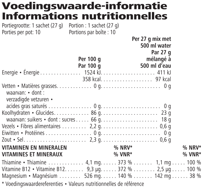 Voedingswaarden Herbalife24 CR7 Drive Sportdrank Sachets – 10 Zakjes